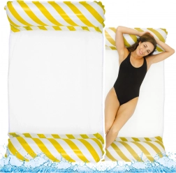 Amaca gonfiabile galleggiante bianco-giallo 120x70cm