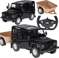 Rastar Land Rover Defender telecomandato 1:14 con rimorchio – nero