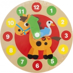 Il mio primo orologio in legno Animali 14 cm