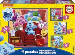 Puzzle BLUE'S CLUES 4in1 per bambini (12, 16, 20 e 25 pezzi)