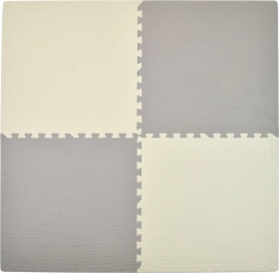 Humbi tappeto puzzle in schiuma crema-grigio 62 × 62 × 1 cm 4 pz