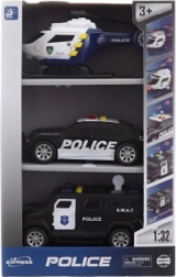 Set di veicoli della polizia con luci e suoni