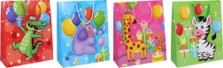 Borsa regalo per bambini M 26 × 32 × 11 cm con animaletti