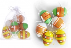 Uova decorative in plastica dipinte 6 cm