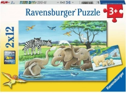 Puzzle Ravensburger Cuccioli di animali 2×12 pezzi