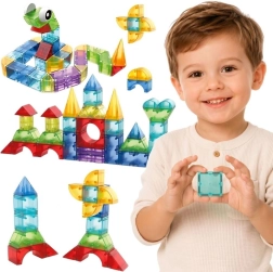 Woopie cubi da costruzione magnetici 3D, set educativo da 63 pezzi