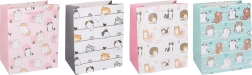 Busta regalo in carta L con motivo di gatti 30 × 41,5 × 12 cm