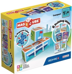set di costruzioni magnetico geomag magicube printed transport, 7 pezzi