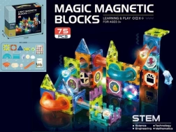 Set di costruzione magnetico luminoso 75 pezzi