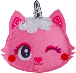 Set creativo – portafoglio gattina rosa Robotini in feltro