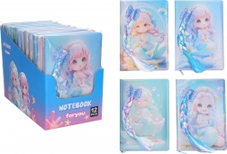 Quaderno a righe 14 × 21 cm – sirena con codino, 80 pagine