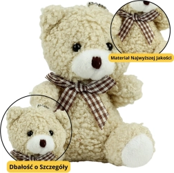 Portachiavi Orsetto di peluche beige 8 cm