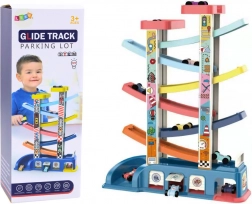 Pista a scivolo colorata per macchinine – 6 macchinine