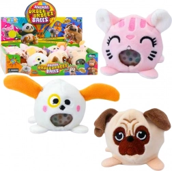 Gniotek peluche antistress con animaletti e perline d’acqua 6 cm
