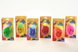 Pallina antistress con faccina e capelli 8 × 5 cm