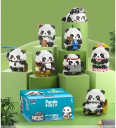 Mega set di costruzioni panda – 9 figurine