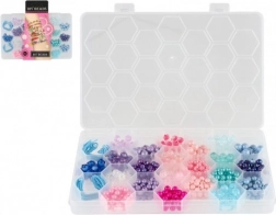 Perline colorate in plastica con cordino in scatola