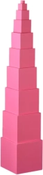 Torre rosa Montessori in cubi di legno (10 pz)