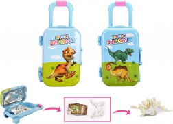 Scheletro di dinosauro in valigetta