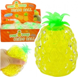 Antistress ananas da spremere con palline idrogel gialle