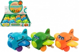 Aeroplanino a carica con occhi – ali battenti, plastica 8 cm, colori assortiti