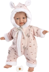 Llorens 63302 LITTLE BABY - bambola realisticha neonata con corpo morbido in stoffa - 32 cm