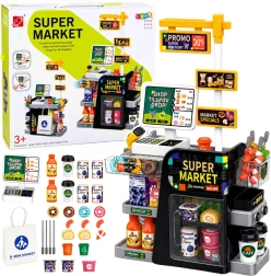 Supermercato per bambini con cassa, scanner e distributore di bevande (65 pezzi)