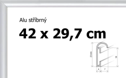 Cornice in alluminio per puzzle A3 42 × 29,7 cm – argento