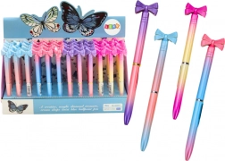 penna a sfera con fiocchetto, colorata, inchiostro blu 0,7 mm