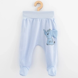 Mezze scarpine in cotone per neonato New Baby Happy Elephant blu