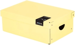 Scatola portaoggetti laminata PASTELINI, piccola, gialla