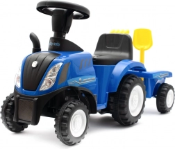 Trattorino spingi-spingi per bambini con rimorchio e attrezzi NEW HOLLAND blu