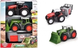 Dickie Toys set di veicoli agricoli FENDT (trattore, bulldozer, rimorchio) 9 cm