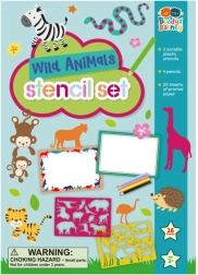 Stencil animali selvatici con set di pastelli