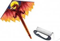 Grande aquilone drago rosso coda lunga 170 cm x 130 cm