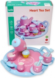 Set da tè in legno con cuoricini