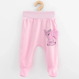 Mezzi ghettine in cotone per neonati New Baby Happy Elephant rosa