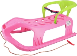 Slittino in plastica con schienale Baby Mix Snow Star rosa