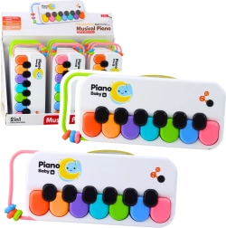Pianino interattivo per bambini con tasti colorati e cinturino con perline
