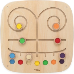 Tavola manipolativa da parete Viga Toys con percorsi colorati