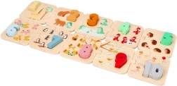Puzzle in legno con numeri e animaletti Montessori