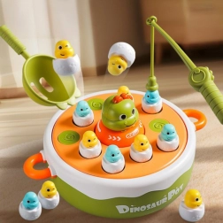 WOOPIE dino set di gioco 4 in 1 con pesca magnetica e catapulta