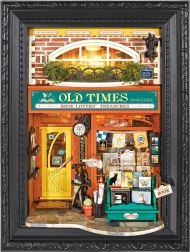 RoboTime puzzle 3D in legno Libreria Old Times in cornice