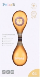 Maracas in legno double-face con motivo leone PolarB