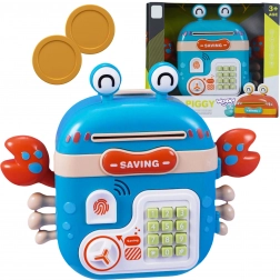 Salvadanaio elettronico a forma di granchio con cassaforte a PIN – WOOPIE, blu