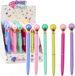 Penna a sfera elegante con perla e inchiostro blu