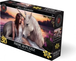 Puzzle 3D ragazza e unicorno, 100 pezzi