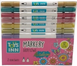 Pennarelli metallici acrilici a doppia punta 12 pz