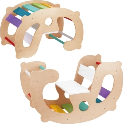 altalena e ponte arcobaleno in legno 2in1 montessori FSC WOOPIE GREEN