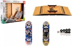 Set di skateboard da dito con rampa e attrezzi, 2 pezzi